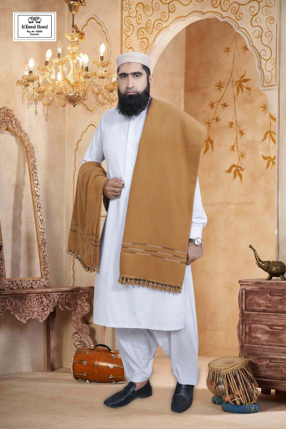 Premium Brown Diamond Shawl