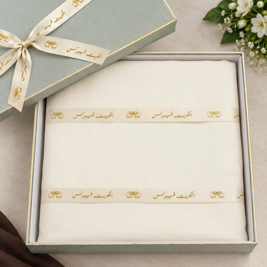 Premium Off White Wash & Wear Fabric – Al Kuwait Gift Box